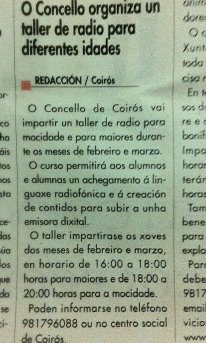 Curso de Radio en Coirós