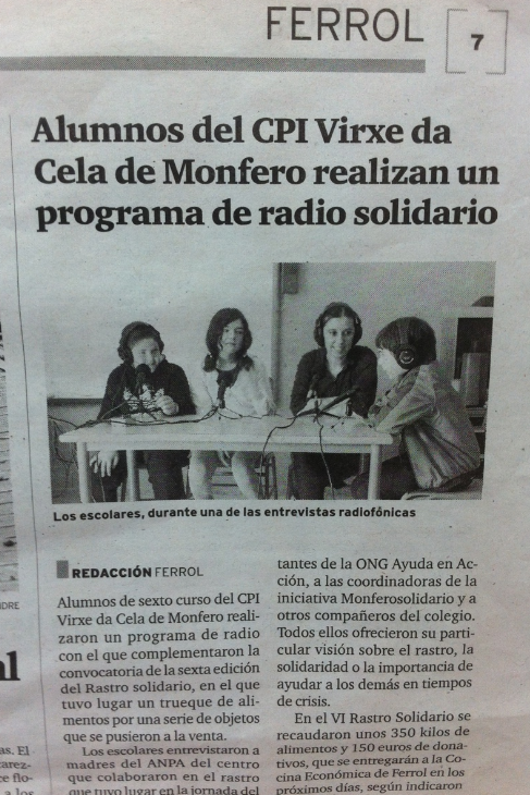Radio en el colegio de Monfero