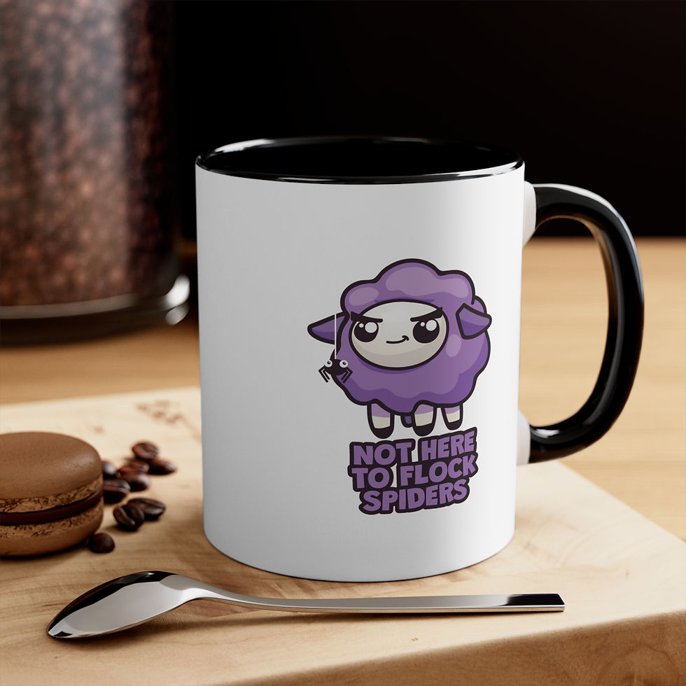 Thumbnail: Ceramic Mug - Not Here To Flock Spiders (Purple)