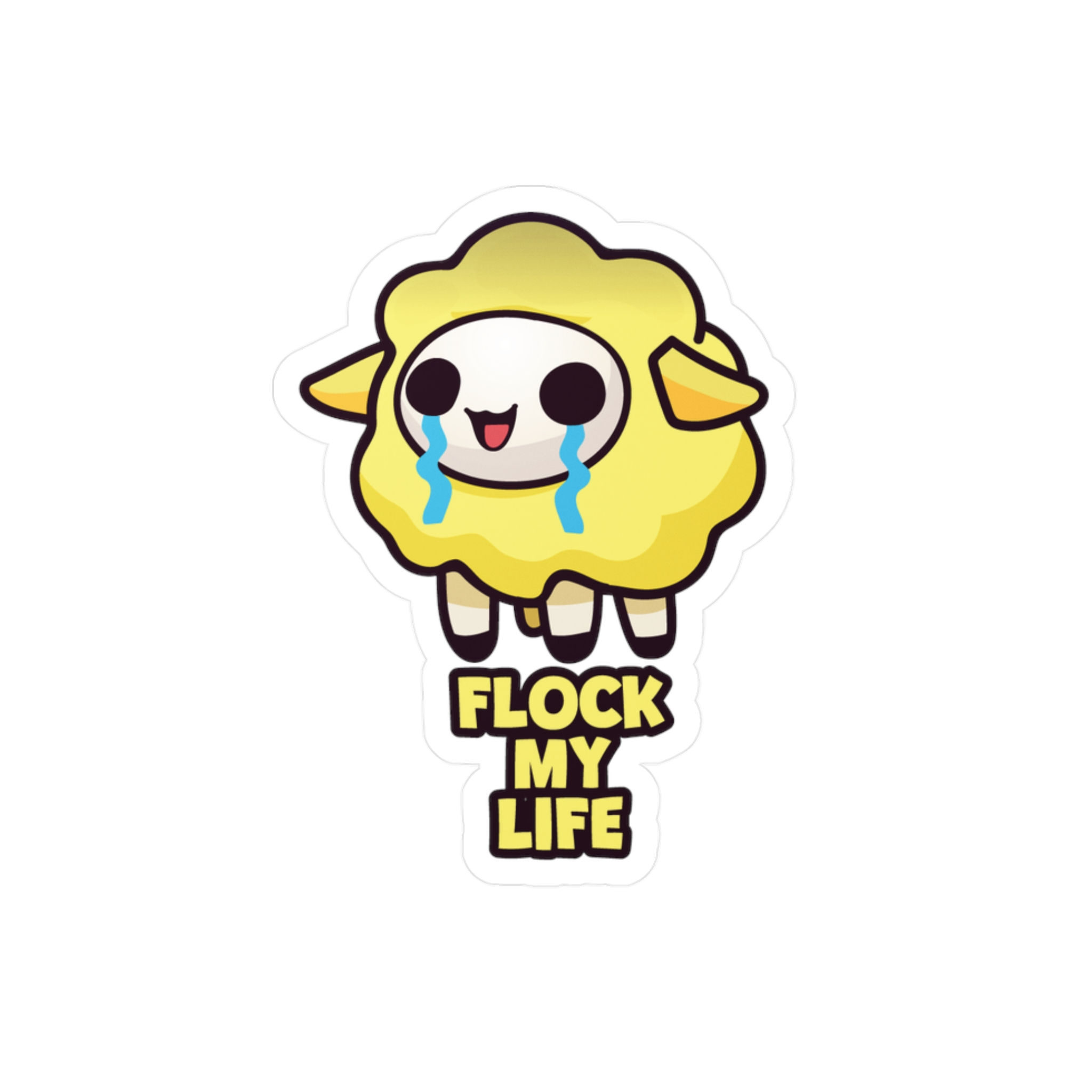 Vinyl Sticker - Flock My Life (Yellow)