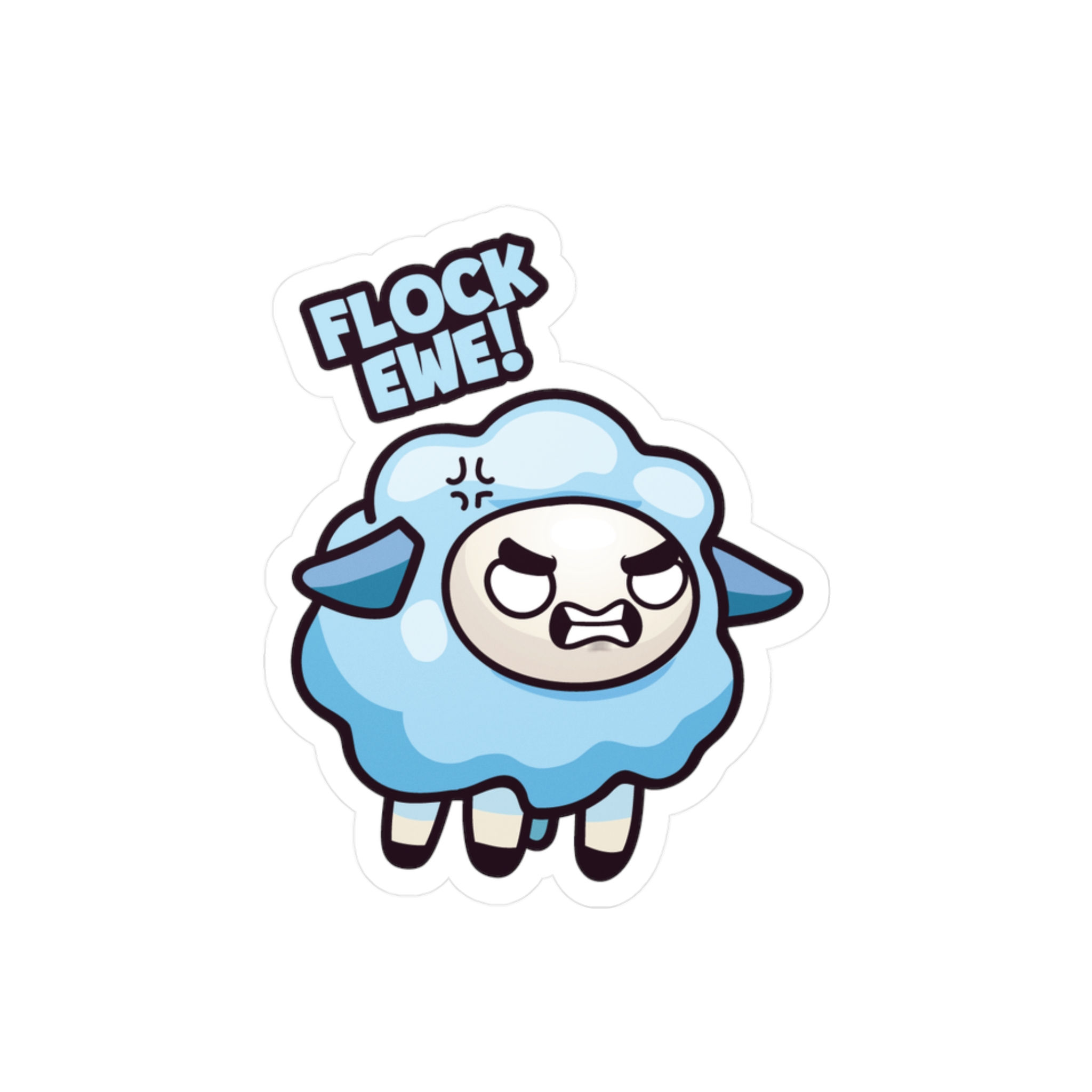 Vinyl Sticker - Flock Ewe! (Blue)