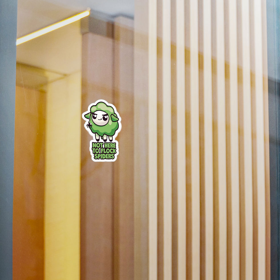 Thumbnail: Vinyl Sticker - Not Here to Flock Spiders (Green)