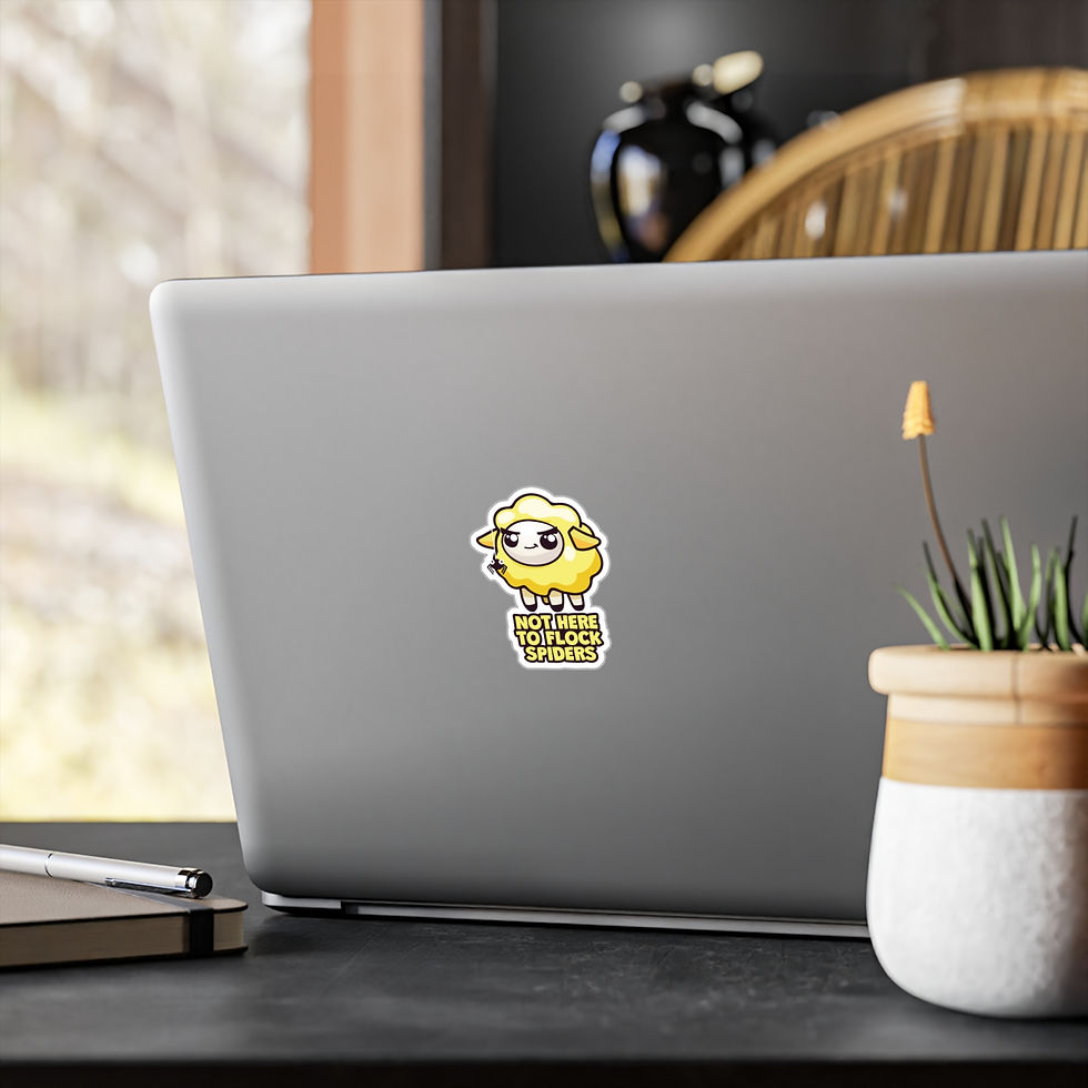 Thumbnail: Vinyl Sticker - Not Here to Flock Spiders (Yellow)