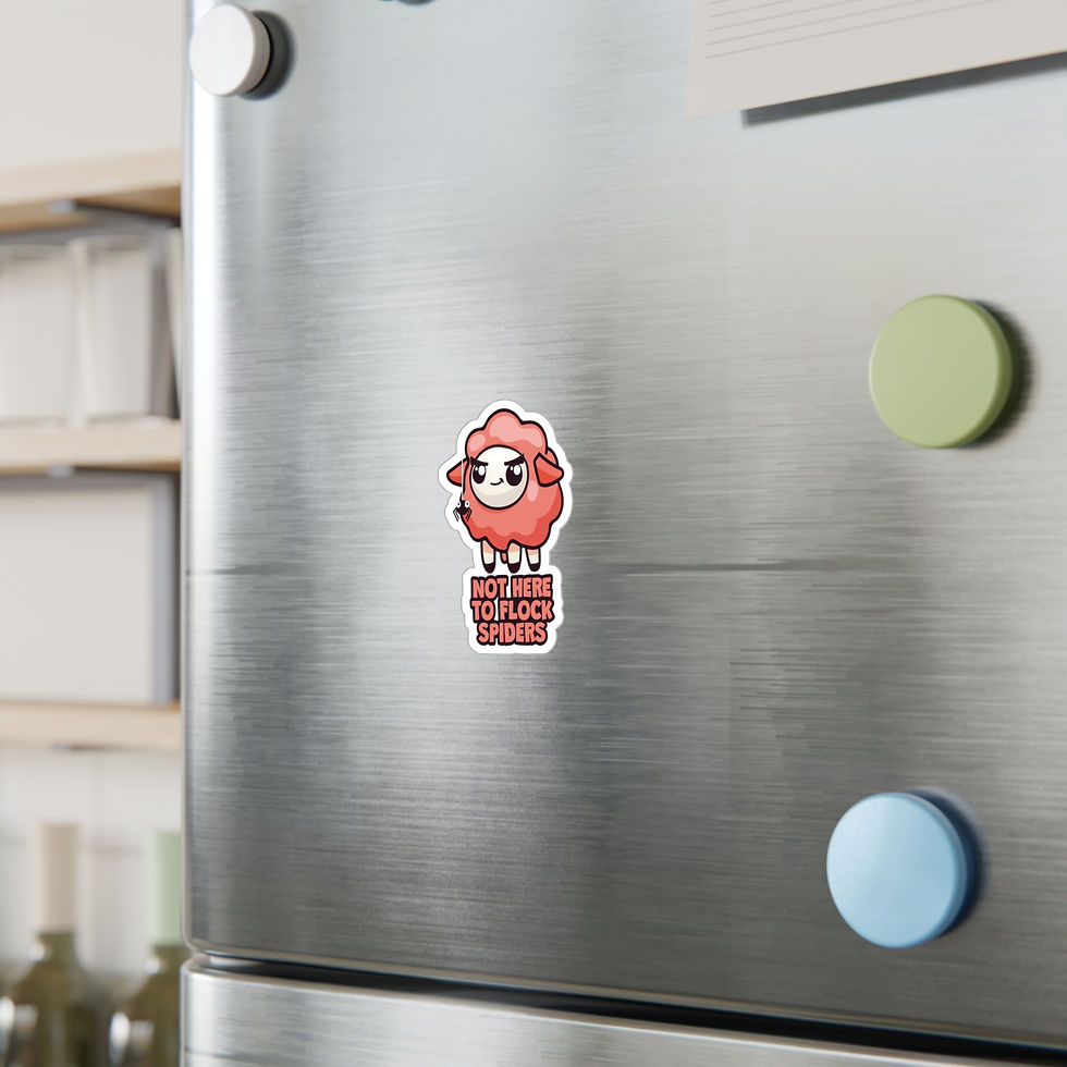 Thumbnail: Vinyl Sticker - Not Here to Flock Spiders (Red)