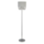 Bellano Floor Lamp - Chrome Metal, White Fabric, Clear Acry