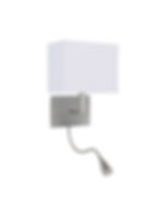 Hotel Wall Light with LED Reading Light - Satin Silver Metal