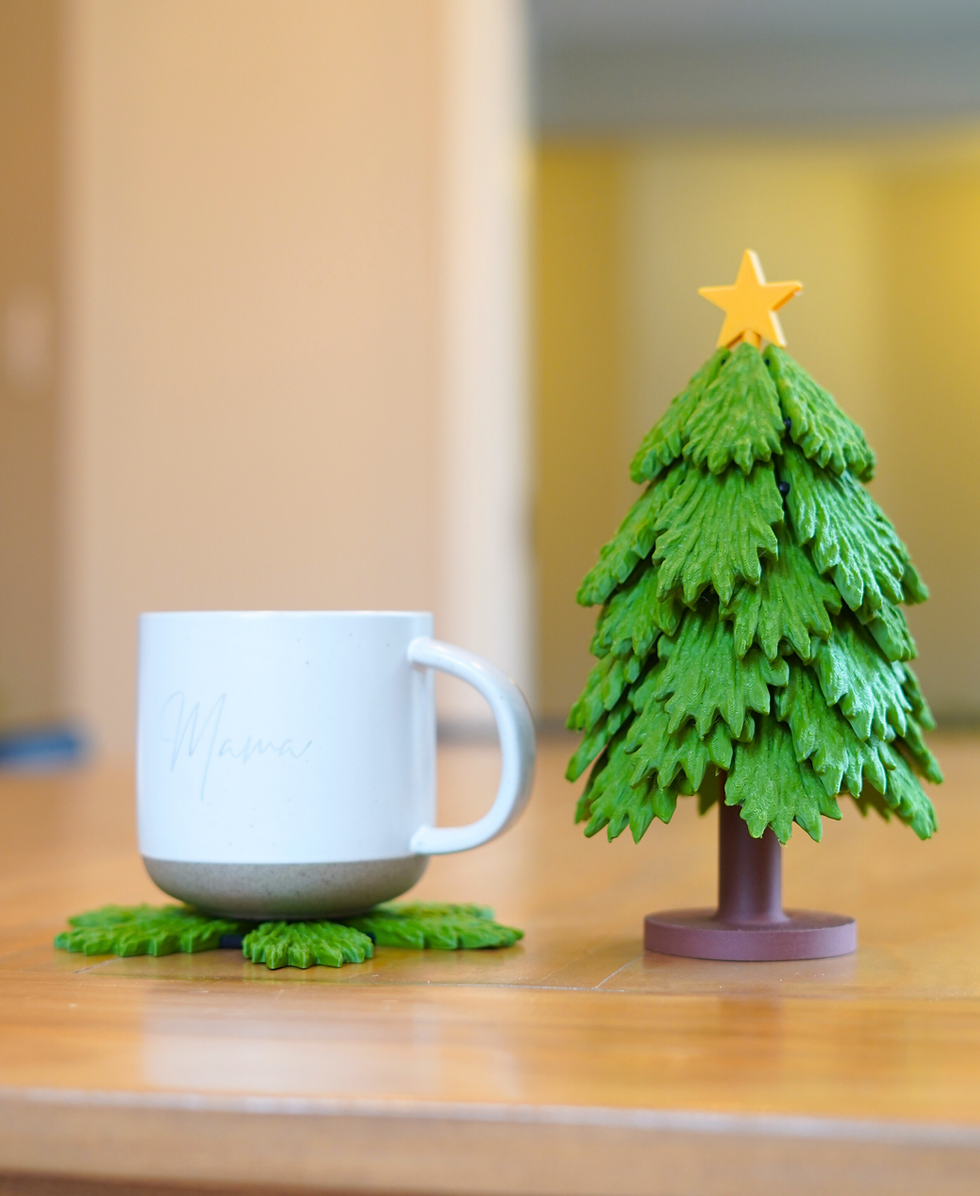 Thumbnail: Christmas Tree Coaster Set with Marshmallow Musket