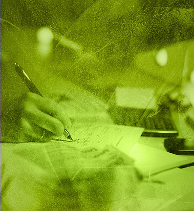 A modern workspace with financial documents and calculators, representing automated small business payroll systems.
