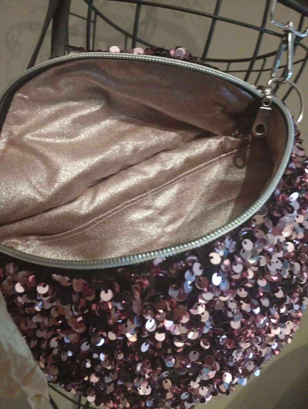 Miniature : Sac banane sequins roses