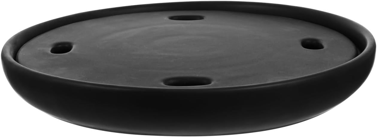 Japanese Ceramic Sushi Serving Plate Black Round Sashimi Platter Tray 26cm