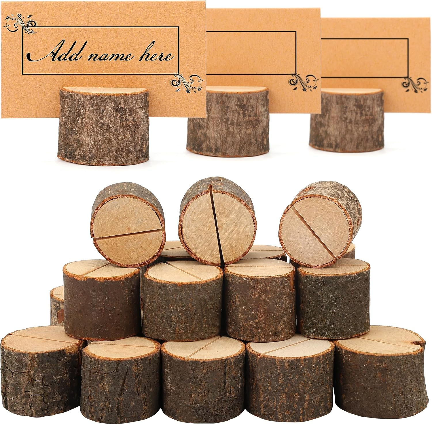 30 Rustic Wooden Place Card Holders Wedding Table Name Card Stands