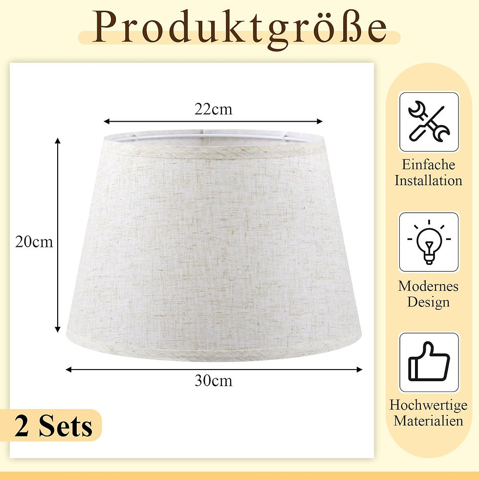 Thumbnail: Weewooday 2 Pack 12in Cream Linen Lampshades E27/E14 Table Floor Lamp Shades