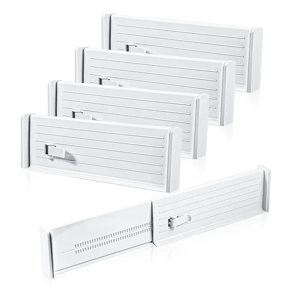 4 Pack White Expandable Drawer Dividers