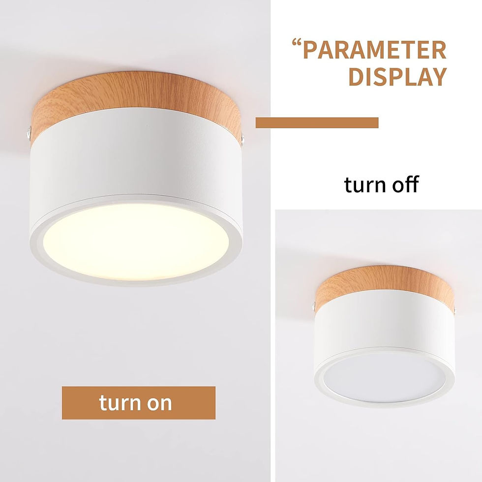 Thumbnail: 12W LED Ceiling Light Wood Effect Flush Mount Warm White 3000K