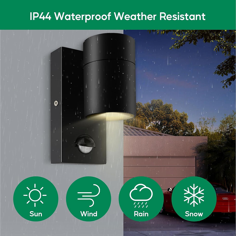 Thumbnail: Kerry Outdoor Wall Light PIR Motion Sensor IP44 Black Security Lamp