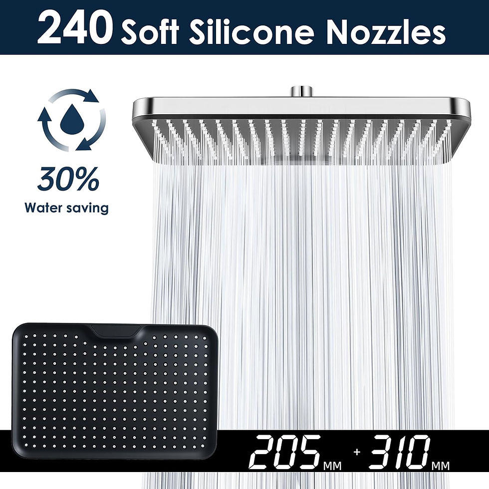 Thumbnail: 12 Inch Square Rain Shower Head High Pressure Chrome Bathroom Head