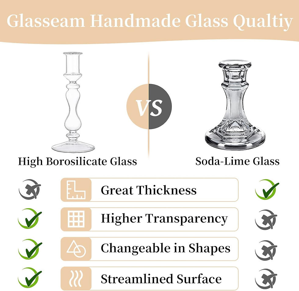 Thumbnail: 2x Clear Glass Candlestick Holders 17.8cm Taper Candle Wedding Table Decor