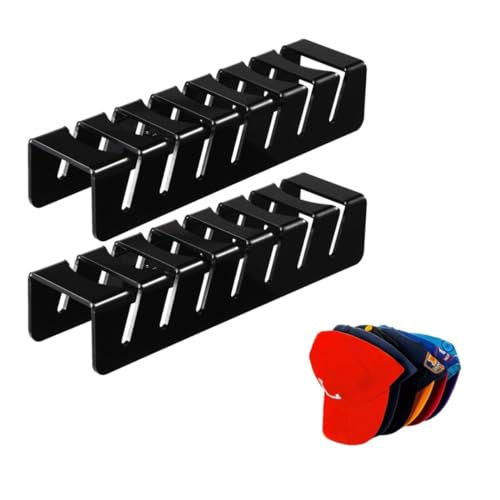 2X Baseball Hat Rack Hat Organiser for Baseball Caps Storing 14 Baseball Caps