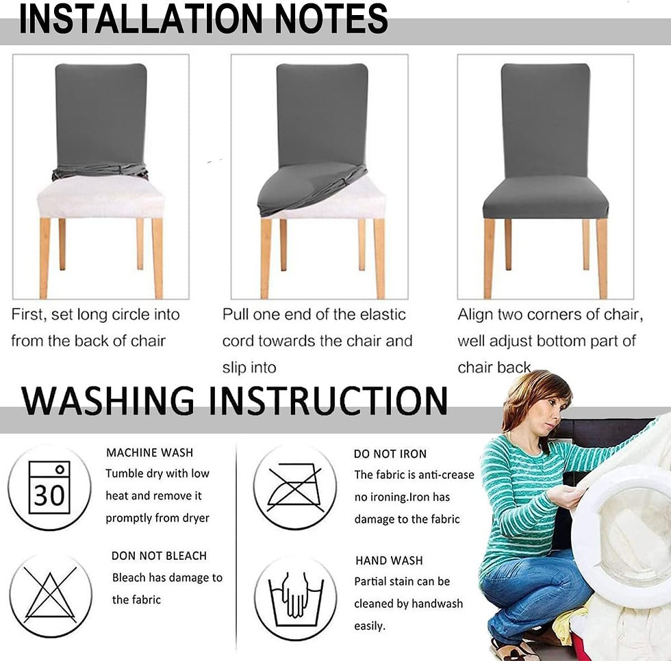 Thumbnail: Set of 4 Stretch Dining Chair Covers Slipcovers Washable Chair Protectors