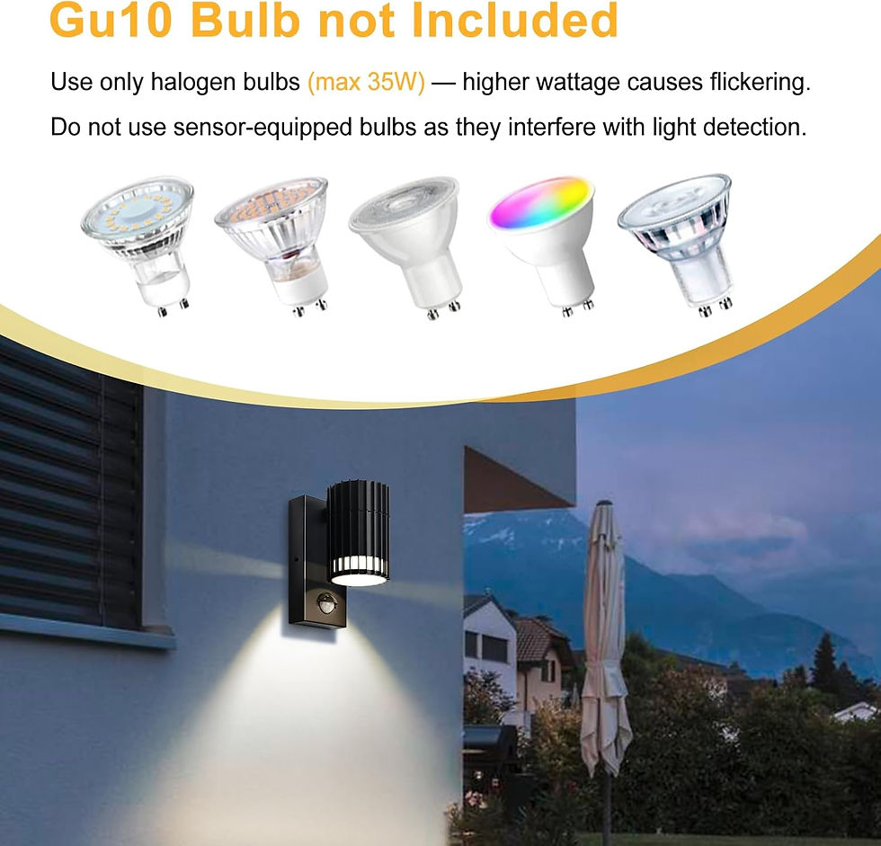 Thumbnail: Outdoor Wall Light PIR Motion Sensor Black IP44 Downlight Security Lamp