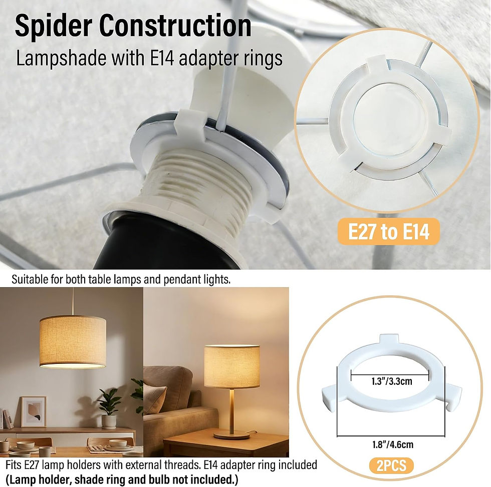 Thumbnail: Set of 2 Beige Linen Drum Lamp Shades 20cm E14 Table Pendant Spider Fitting