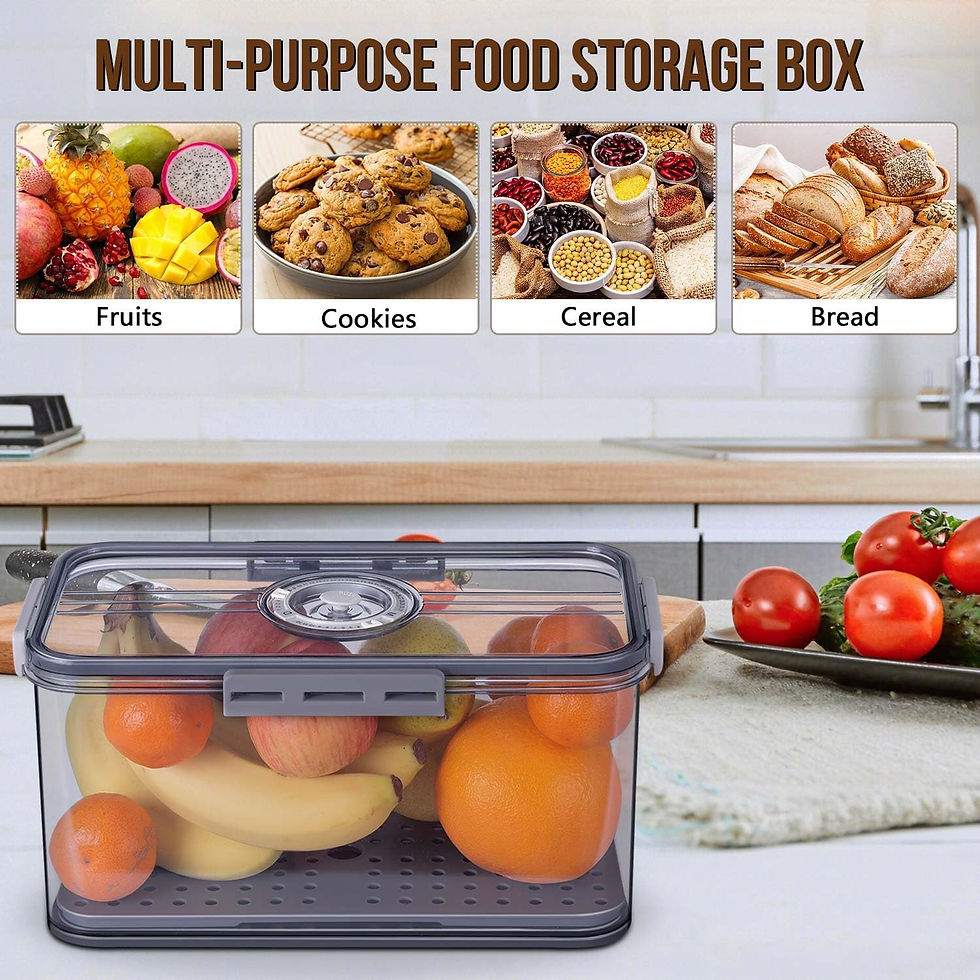 Thumbnail: Gifthomfix Large 8L Airtight Bread Bin Storage Box with Date Dial – Grey