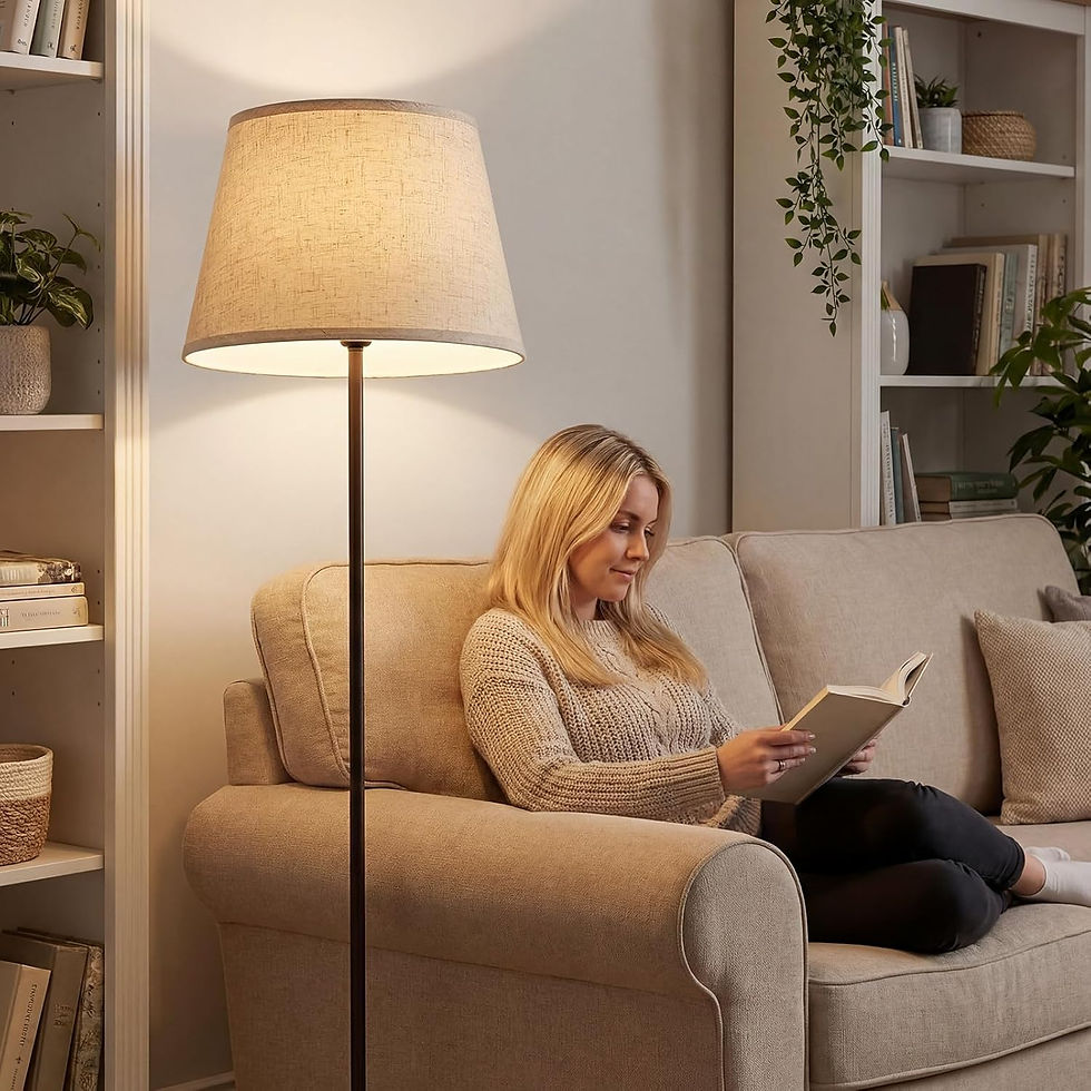 Thumbnail: Weewooday 2 Pack 12in Cream Linen Lampshades E27/E14 Table Floor Lamp Shades