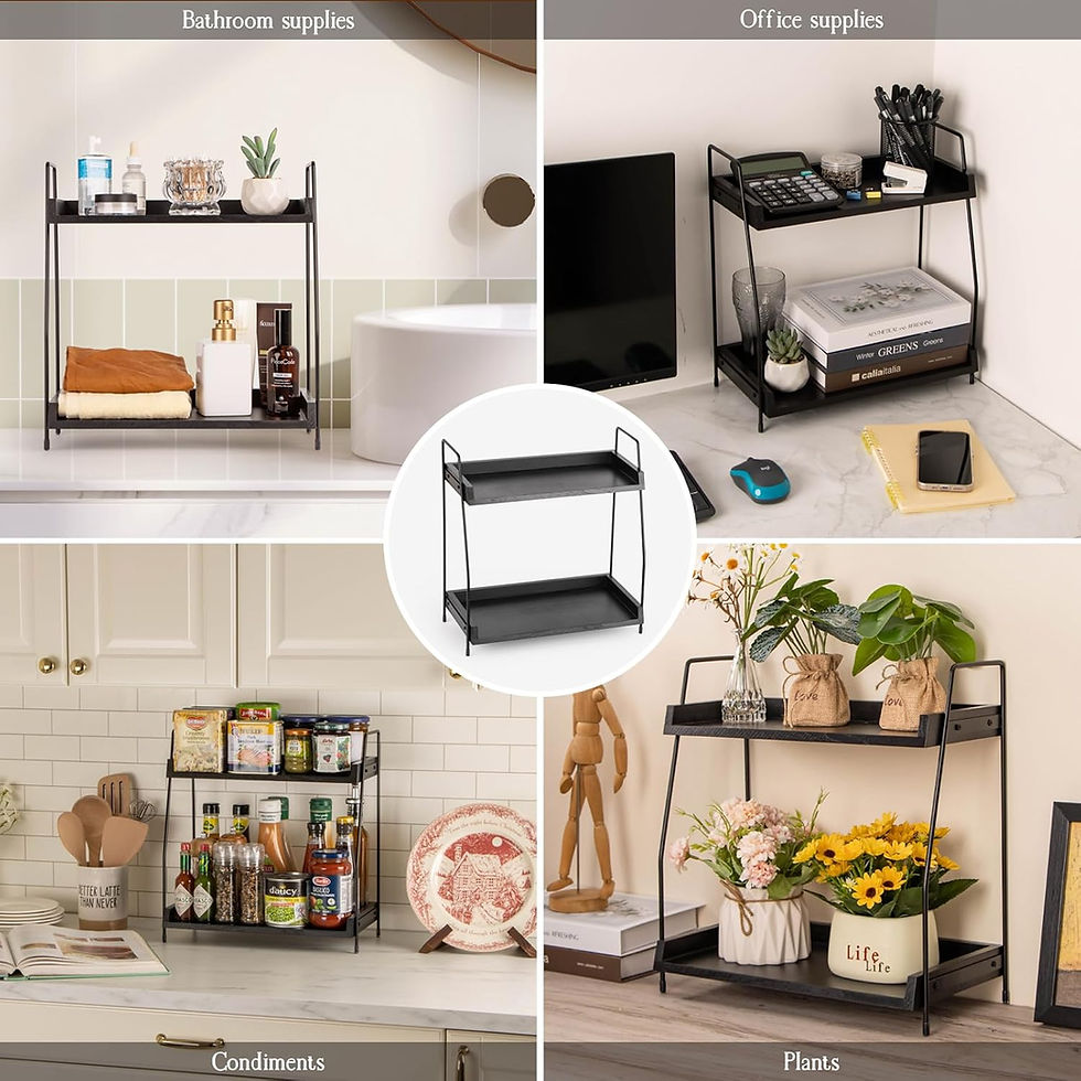 Thumbnail: 2 Tier Coffee Station Organiser Kitchen Counter Shelf Storage Rack