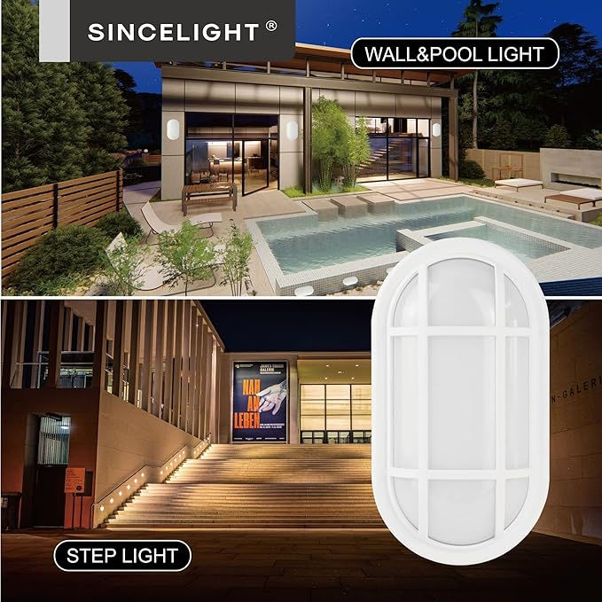 Thumbnail: Oval LED Bulkhead Light for Wall and Ceiling Mount IP65 Waterproof Cool White