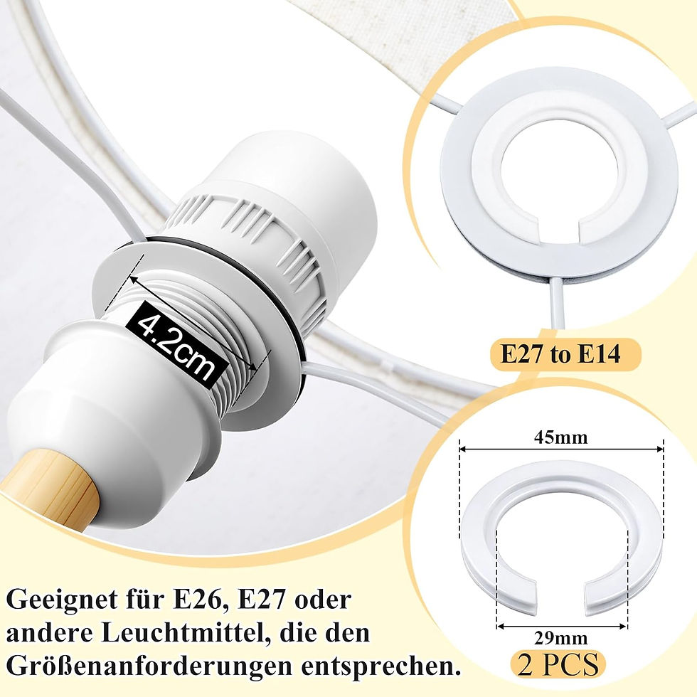 Thumbnail: Weewooday 2 Pack 12in Cream Linen Lampshades E27/E14 Table Floor Lamp Shades