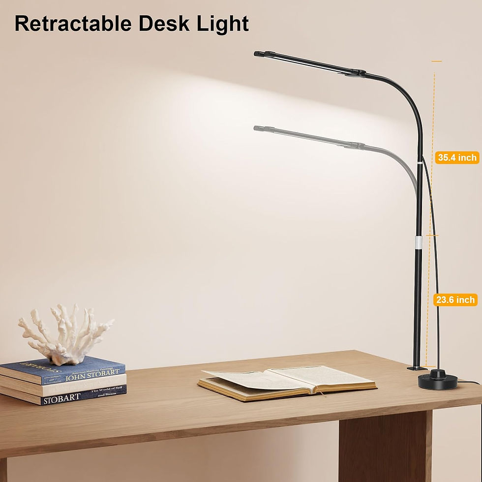 Thumbnail: Woputne LED Desk Lamp Clamp Dual Head 5 Colour 10 Brightness Office Study