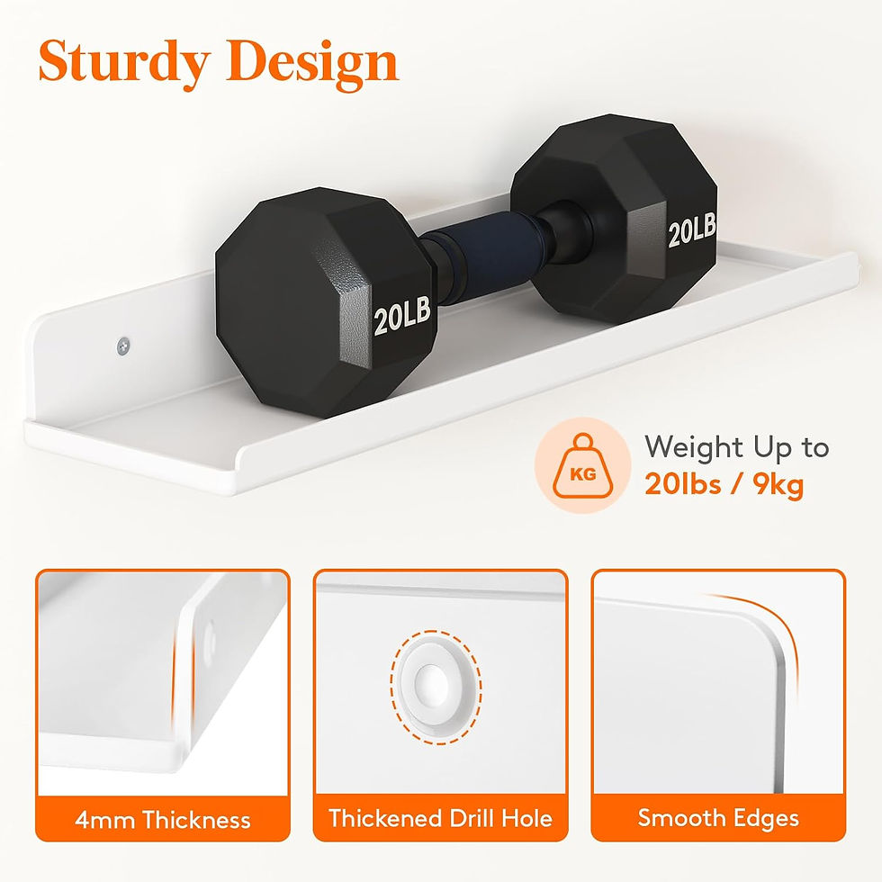Thumbnail: 4 Pack White Floating Wall Shelves 38cm Display Shelf Kitchen Bathroom