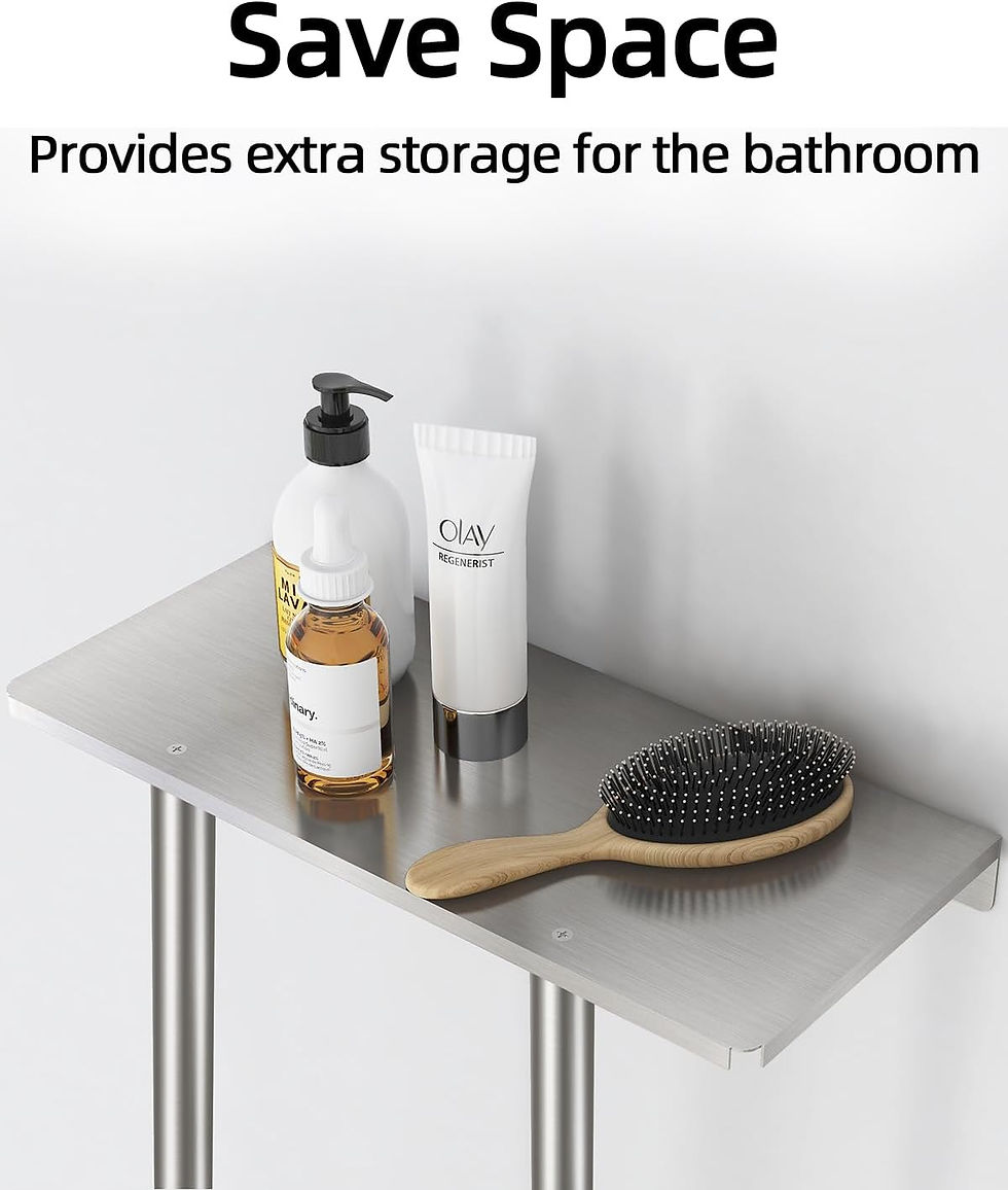 Thumbnail: Wall Mounted Towel Rack with Shelf Bathroom Rolled Towel Storage Silver