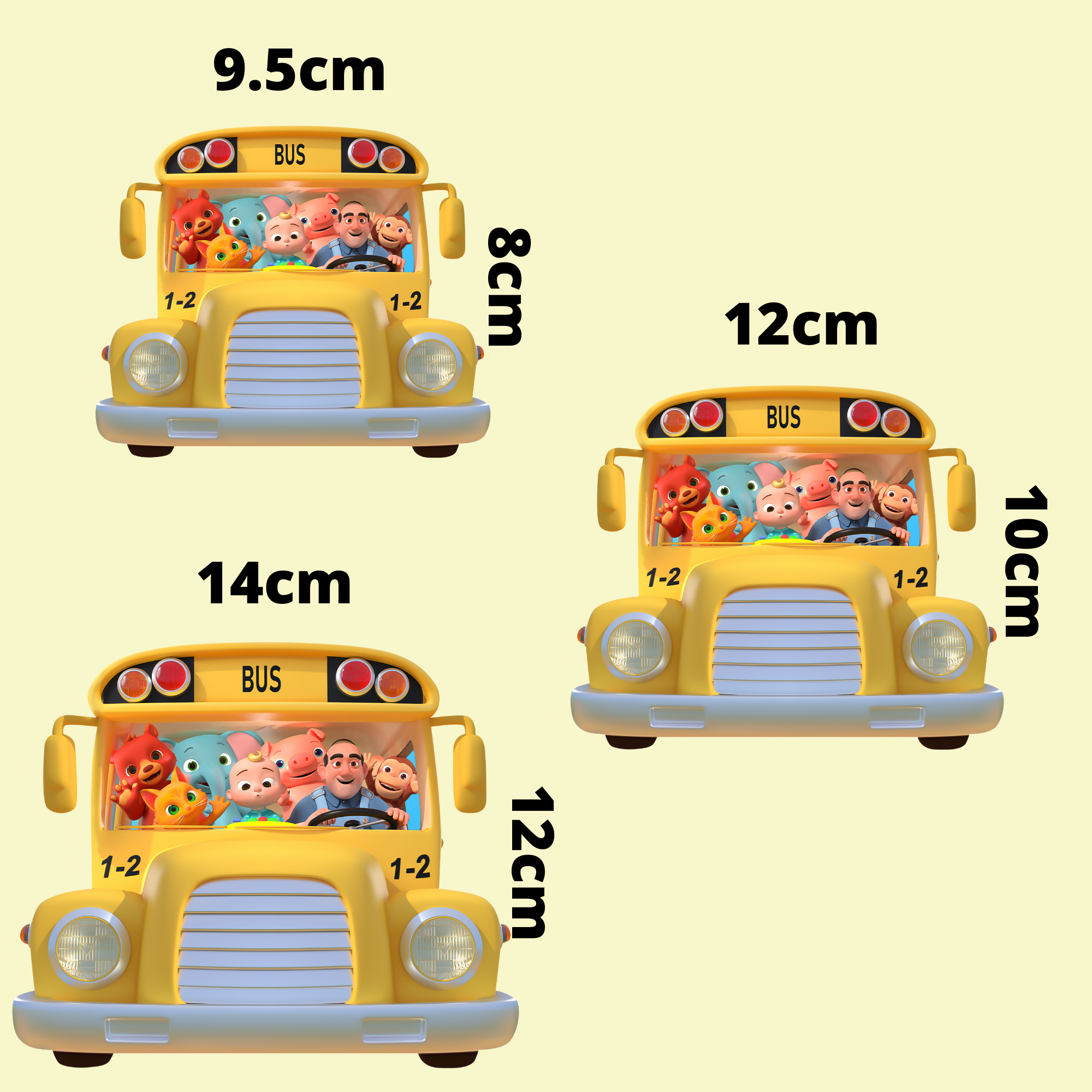 Pre- Cut Cocomelon school bus Edible image/ Cocomelon school bus cake topper