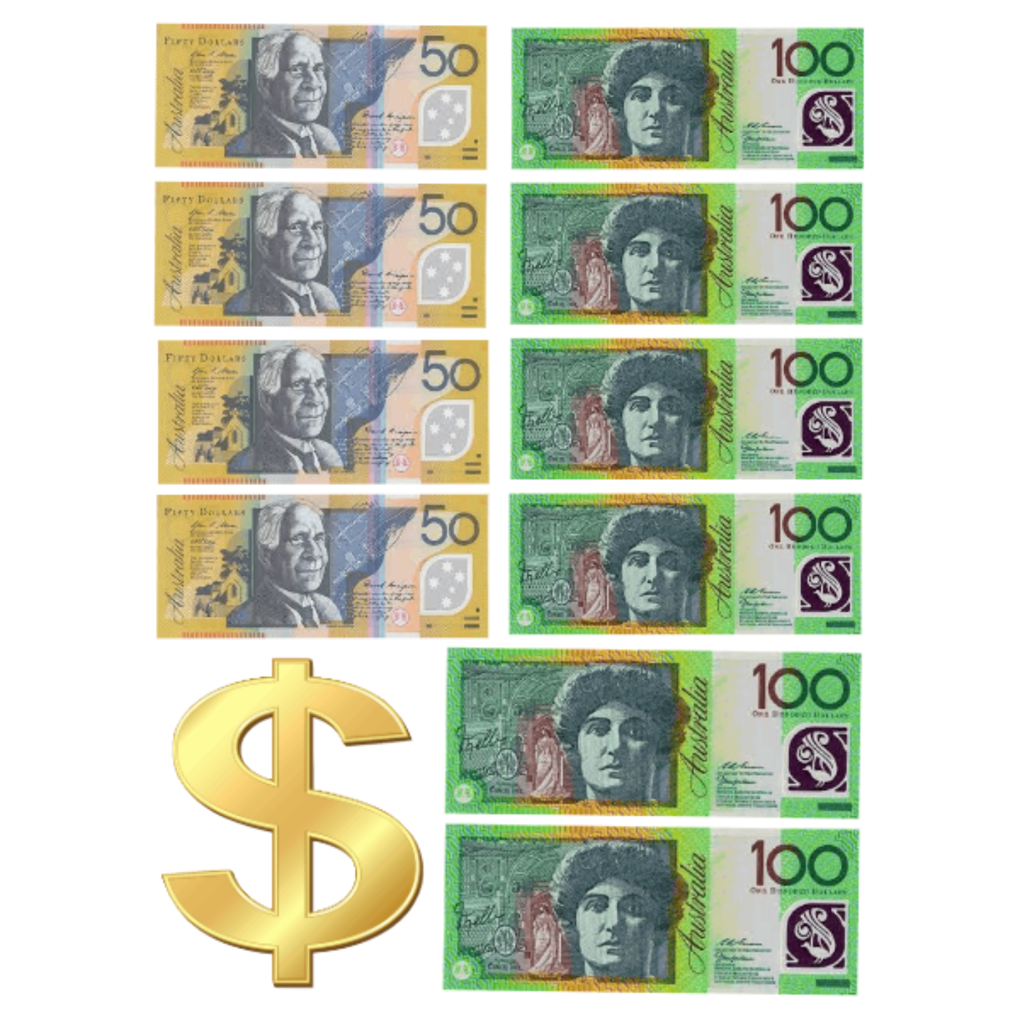 Pre- Cut AUD Edible image/ AUD cake topper/ Australian Dollar