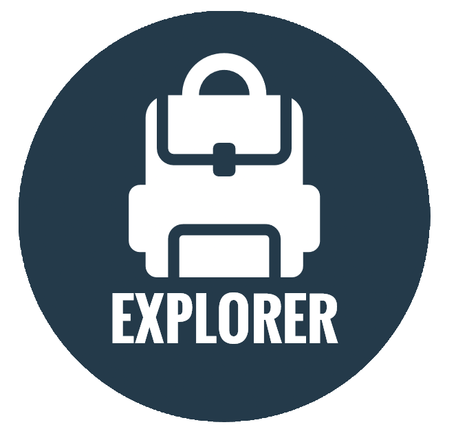 Explorer badge for a Spanish program for kids