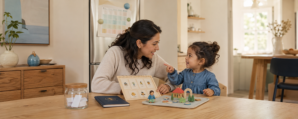 Teacher and young girl in a Spanish program for kids.