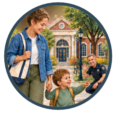 Mother and child in a Spanish program for kids.