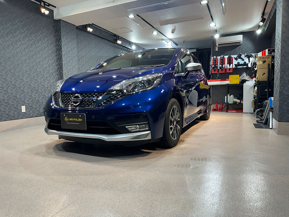 保険対応で新車以上の輝きに! 経年車 日産ノート E-powerのガラスコーティング施工車事例 / 神奈川県横浜市港南区K様より