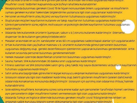 Covid-19 ve Hijyen uygulamaları değerlendirme formu REVİZE EDİLDİ