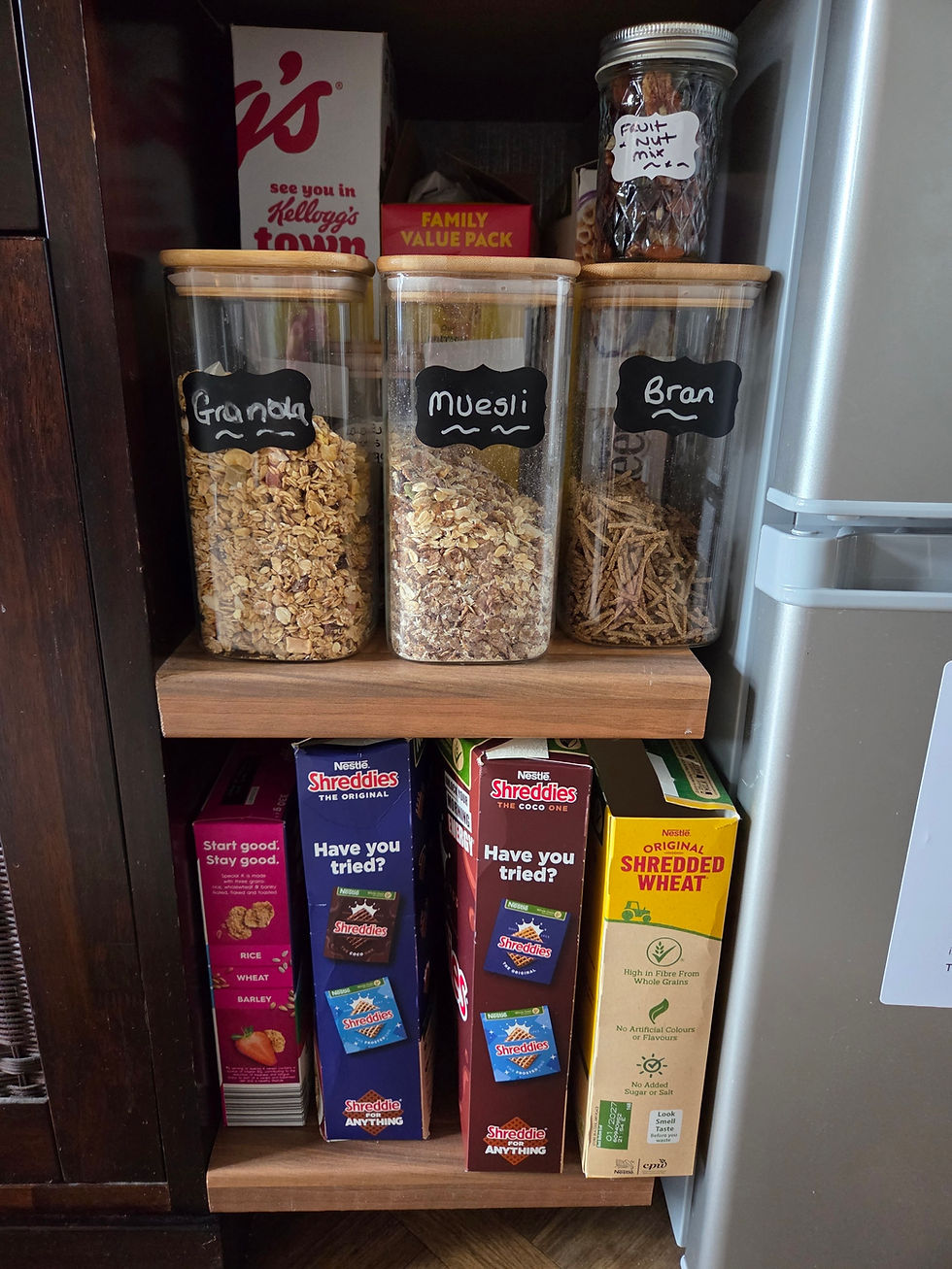 Cereal selection for breakfast at Alma Cliffe Guest House.