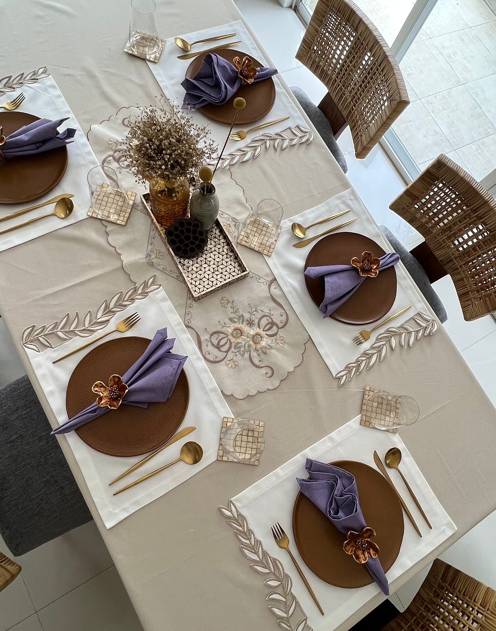 Thumbnail: FRESH NEUTRALS ~ PALOMA Vine Placemat - Totem (Vertical)