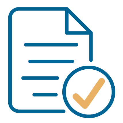 Icono de documento con una marca de verificación.