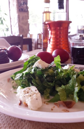 Typical green Salad with Feta cheese