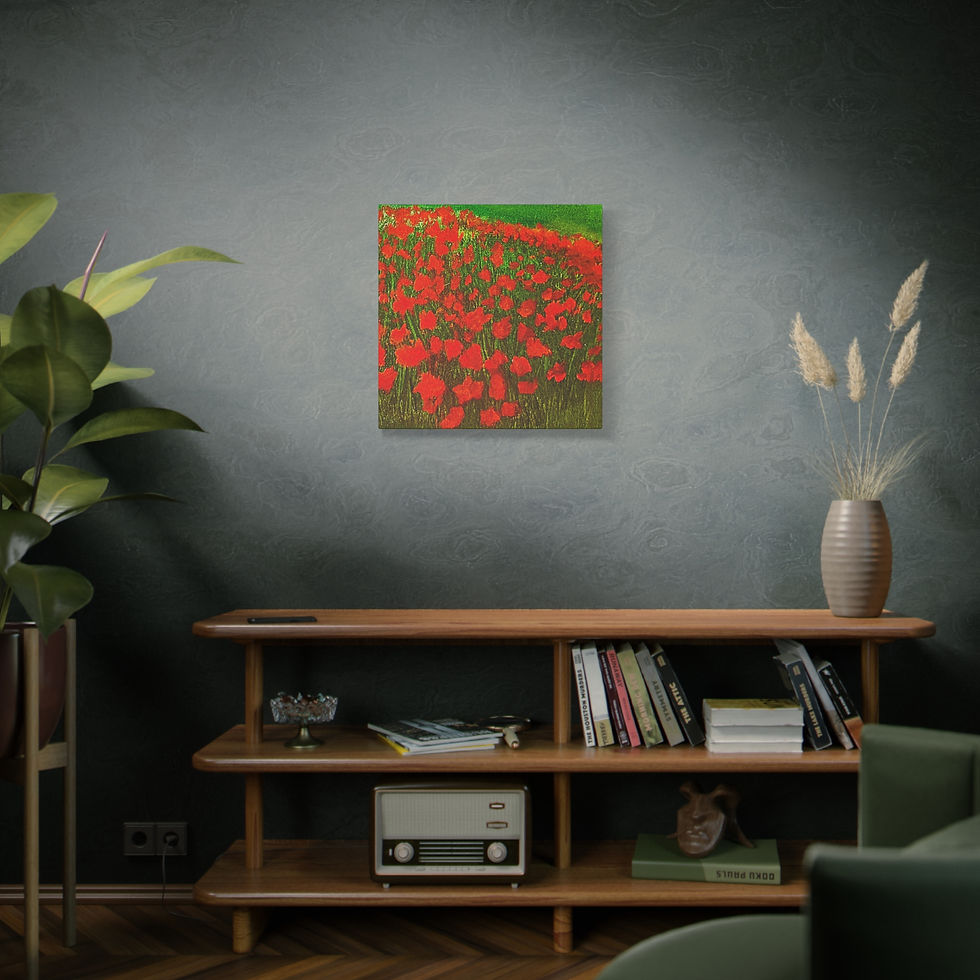 Thumbnail: Original Art Canvas Print, Red Poppies Field Unframed