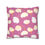 Thumbnail: Square Pillowcase, Hand Painted Pink Floral Pattern, Faux Suede Pillow Cover