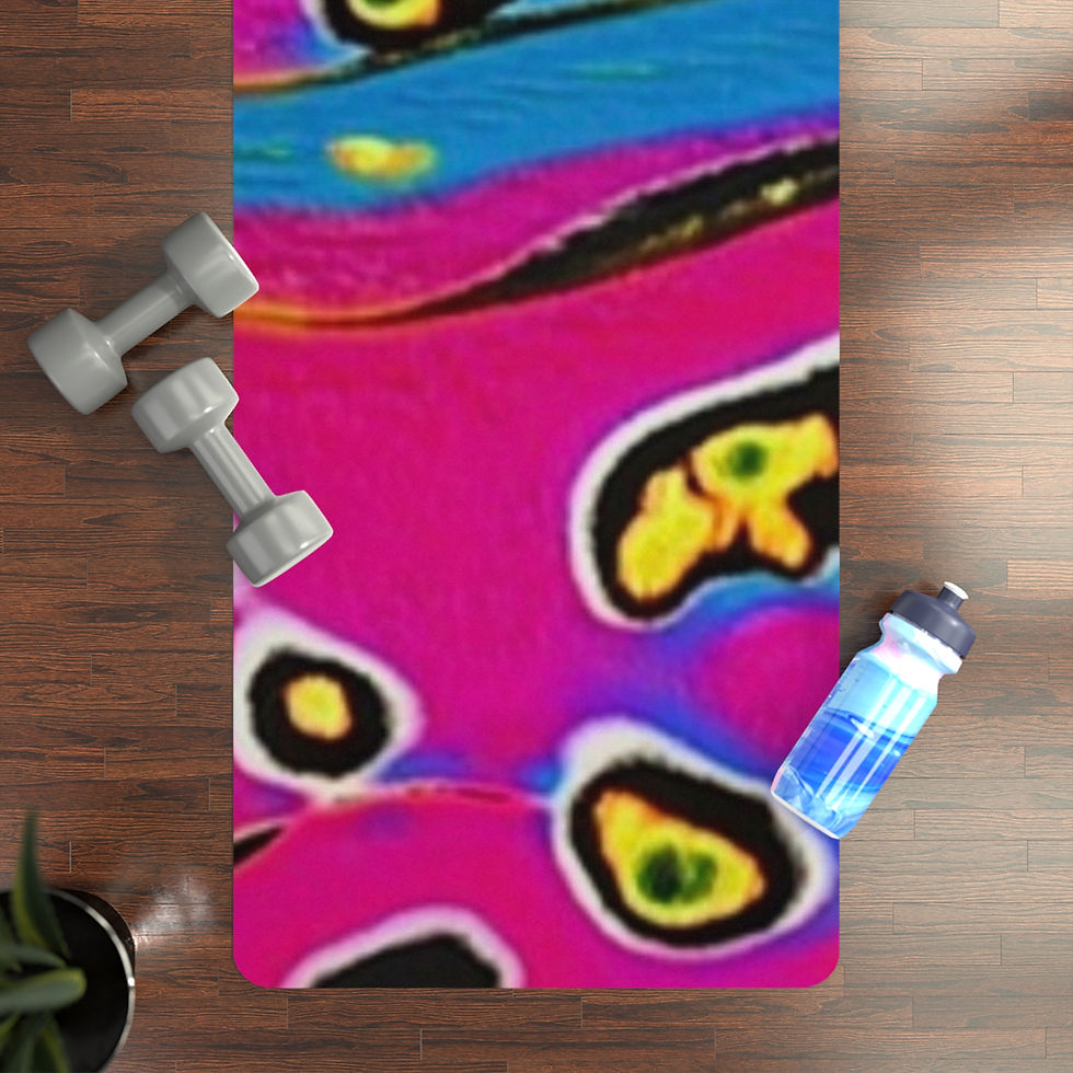 Thumbnail: Psychedelic Abstract Rubber Yoga Mat — Vibrant Neon Meditation Mat