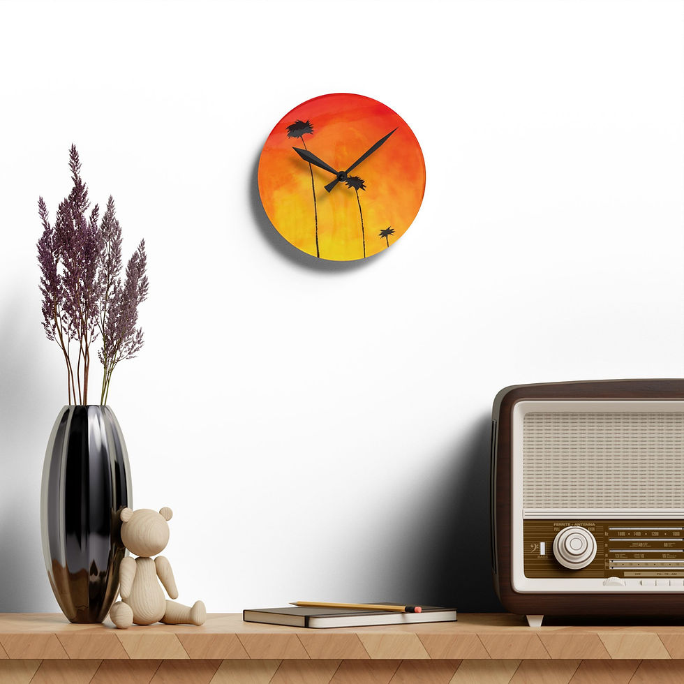 Thumbnail: Sunburst Palm Tree Acrylic Wall Clock