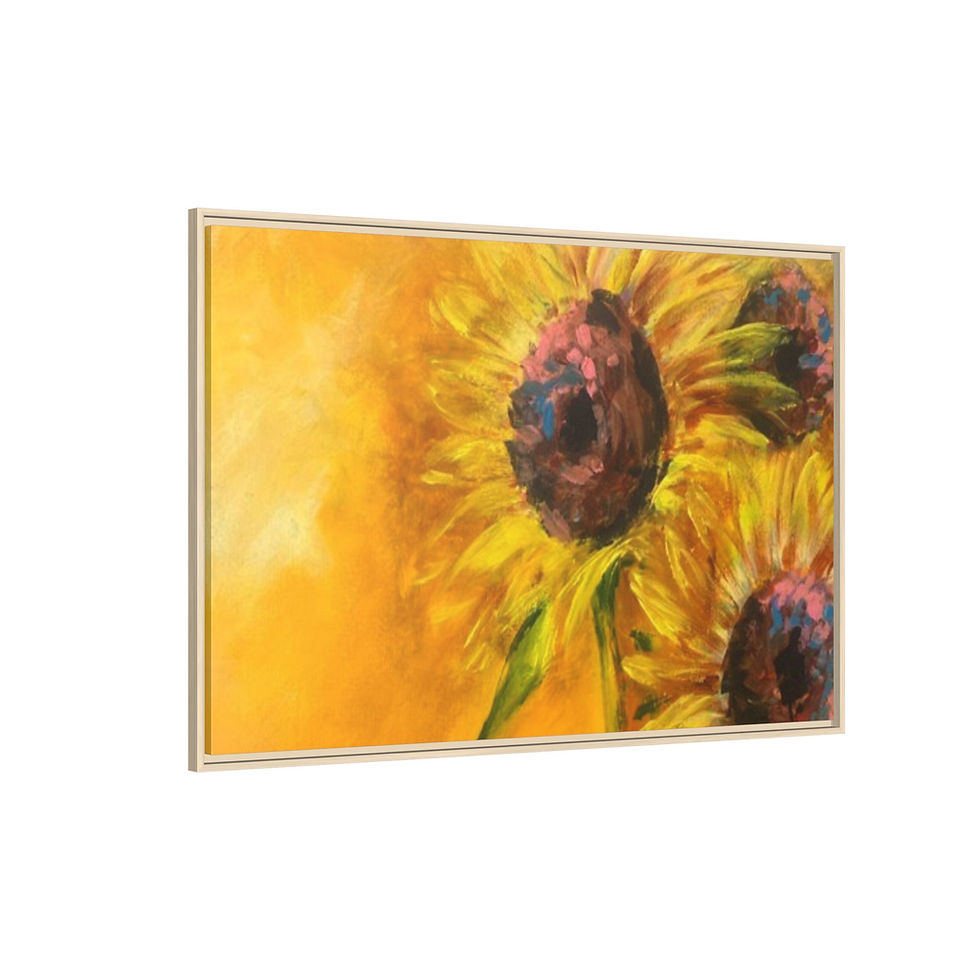 Thumbnail: Sunflower Painting Matte Canvas Print — Framed Wall Art