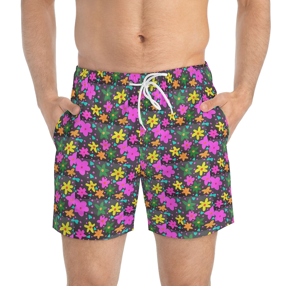 Floral Swim Trunks designed by TAVi Art 